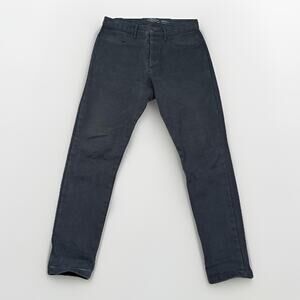 Alex Crane Black Canvas Cham Button Fly Straight Leg Jeans Pants Men's Size 30